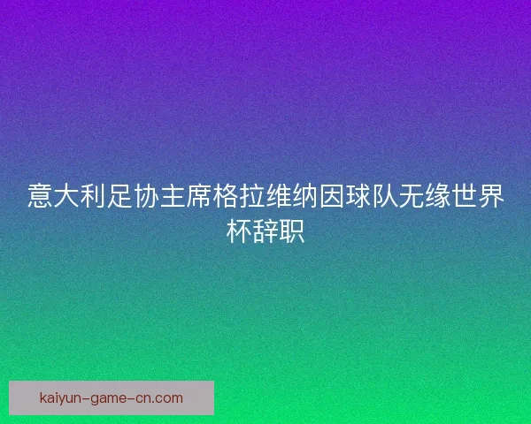 意大利足协主席格拉维纳因球队无缘世界杯辞职