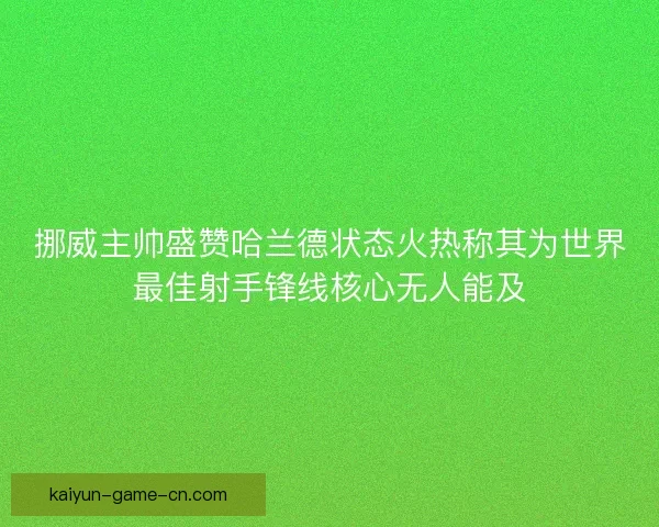挪威主帅盛赞哈兰德状态火热称其为世界最佳射手锋线核心无人能及